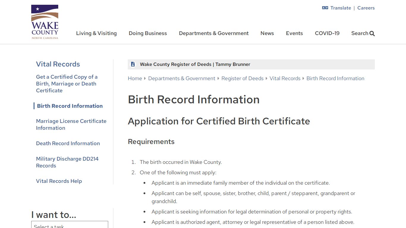 Birth Record Information | Wake County Government